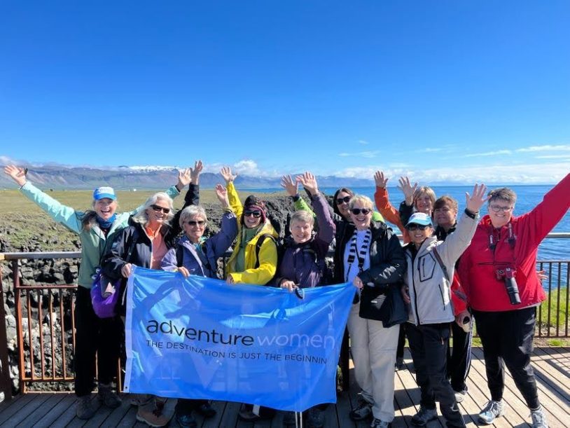 Smiling tour group - Women over 50 tours Iceland