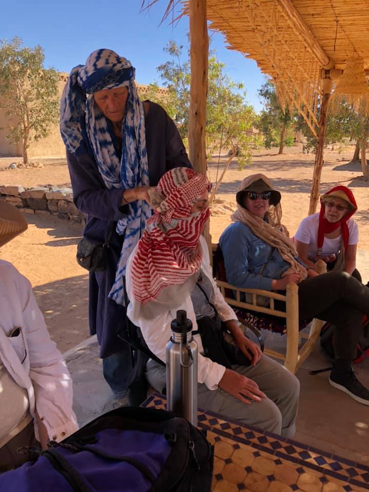 How to tie the Moroccan shemagh (desert scarf) - Writers Journey - IWD 2023