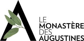 Le Monestere des Augstines monestary in Quebec, Canada, wordmark logo