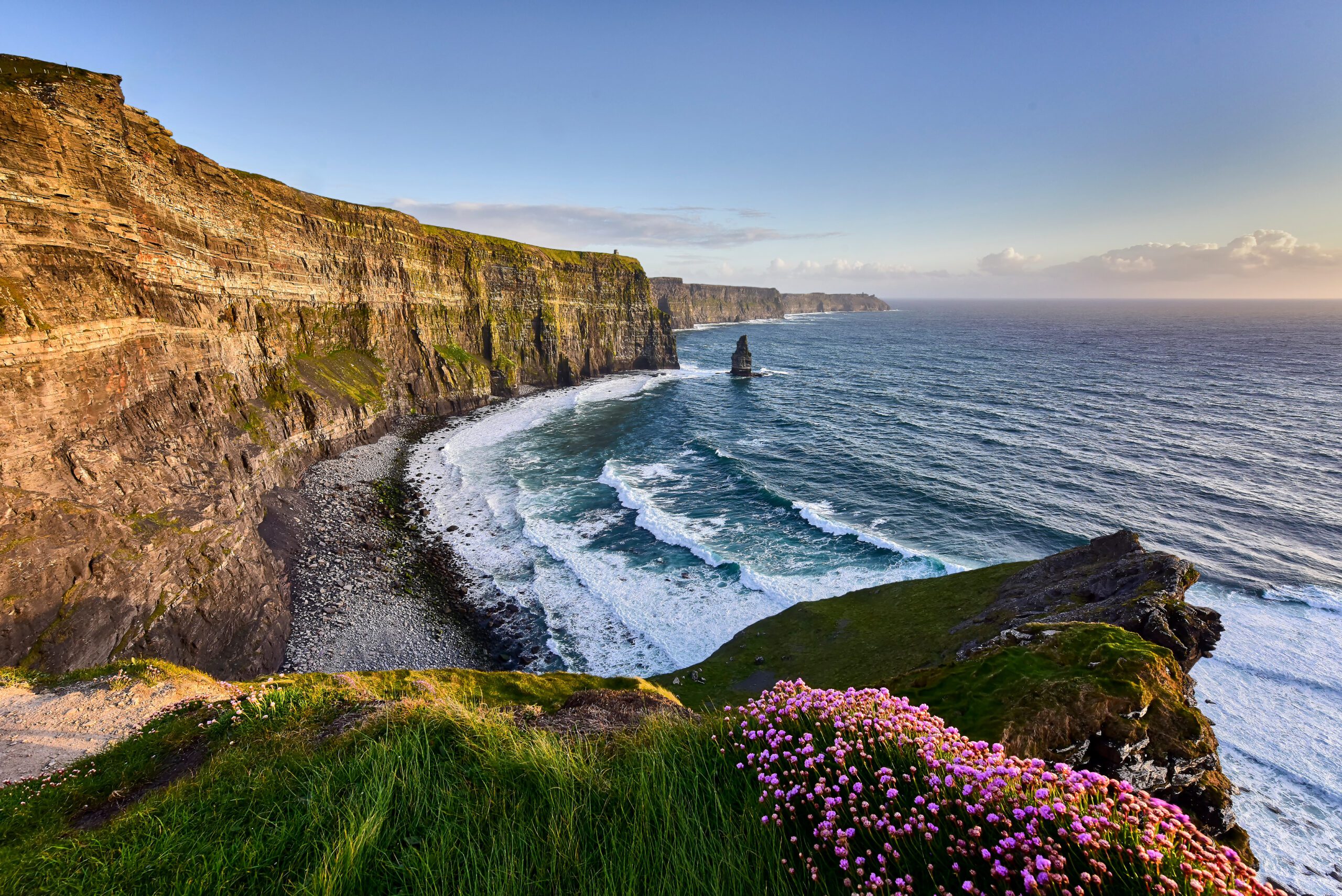 A landscape view of the cliffs and the Irish coastline - Flutes Fiddles and Irish Fun Broad Escapes