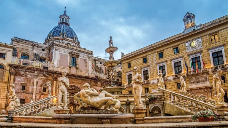 A view of the Piazza Pretoria in Palermo, part of the Sicily's Ancient Landscapes and Timeless Traditions tour with Overseas Adventure Travel.