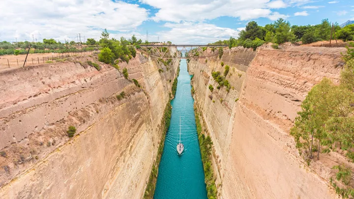 Past the impressive Corinth Canal - Secrets of Greece including Corfu