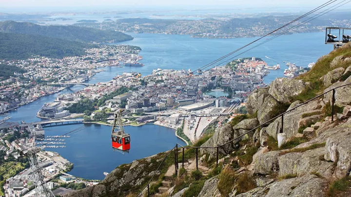 View from the top of the highest of Bergen 7 mountains.