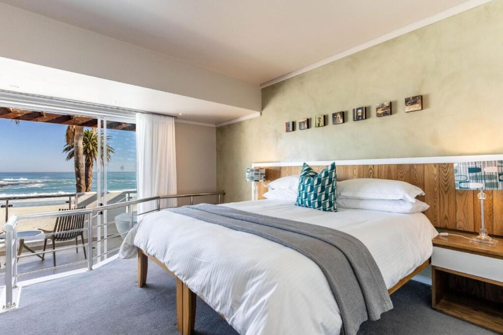 A beautiful room with an ocean view at The Bay Hotel, Cape Town, South Africa, recommended by a JourneyWoman reader as a safe place for women to stay.