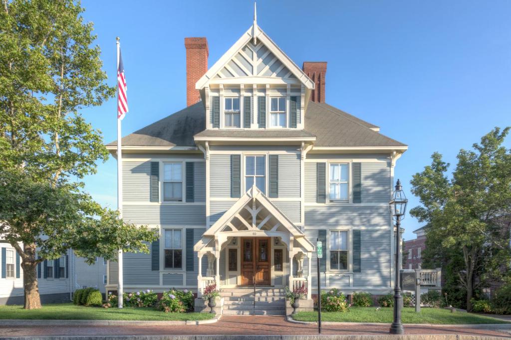 The stately Hotel Portsmouth by Lark Hotels, a safe place for women to stay in New Hampshire.