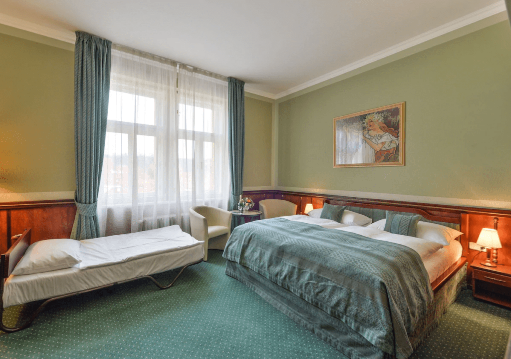 Interior of a suite at the Hotel Hastal Prague Old Town in Czech Republic, recommended as a safe place for women to stay.