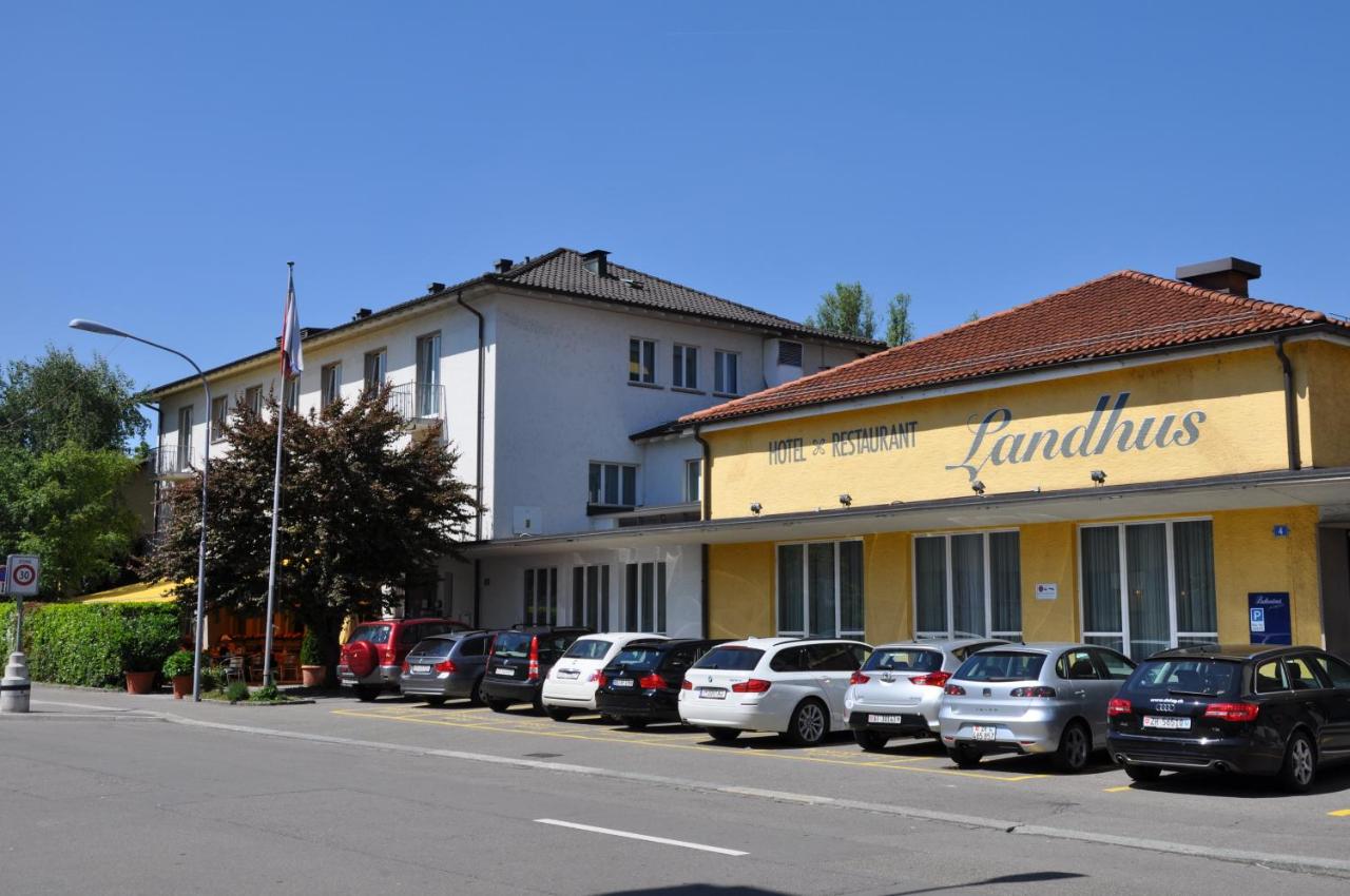 Exterior of Hotel Landhus in Zurich, Switzerland, recommended as a safe place for women to stay.