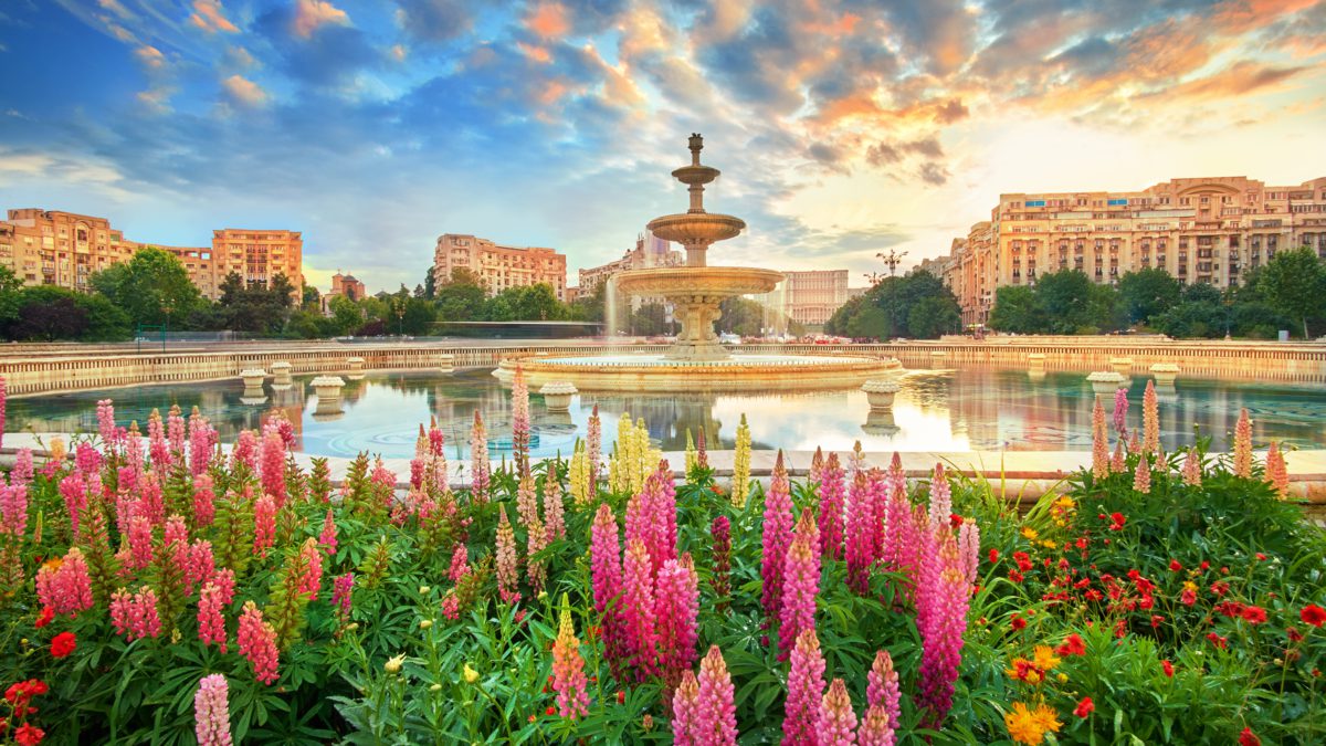 Downtown of Bucharest during summer season