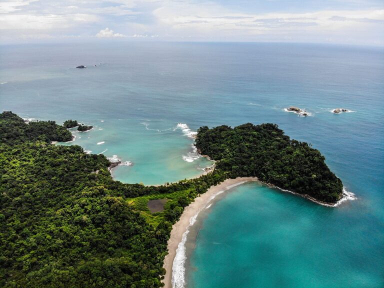 An aerial shot of Manuel Antonio National Park - Costa Rica & the Panama Canal