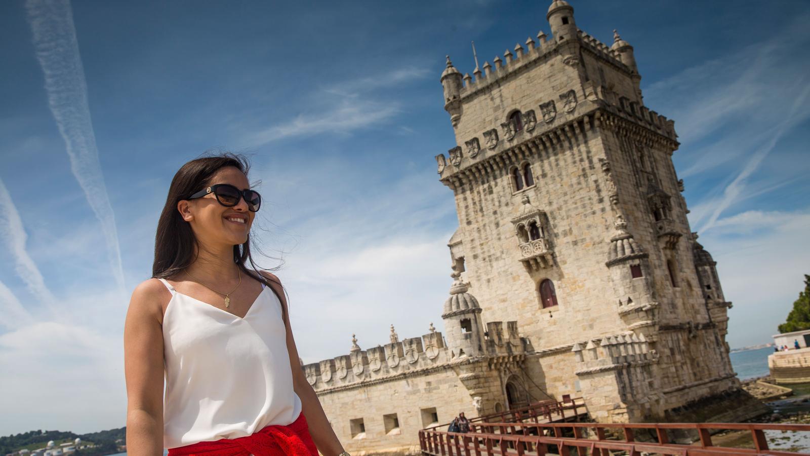 Women by the Belém Tower