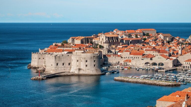 A breathtaking view of Dubrovnik, Croatia, featuring the historic Old Town.