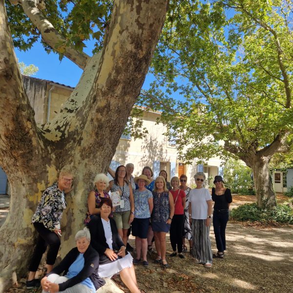 An Absolutely Southern France tour group poses for a picture on their South of France womens tour.