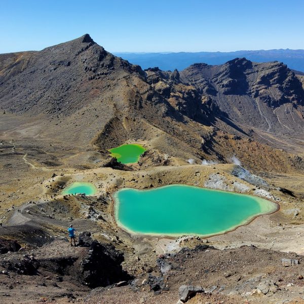 Viw of Emerald Lakes at Tongariro National Park a stop of The Great Northern Toad Trip