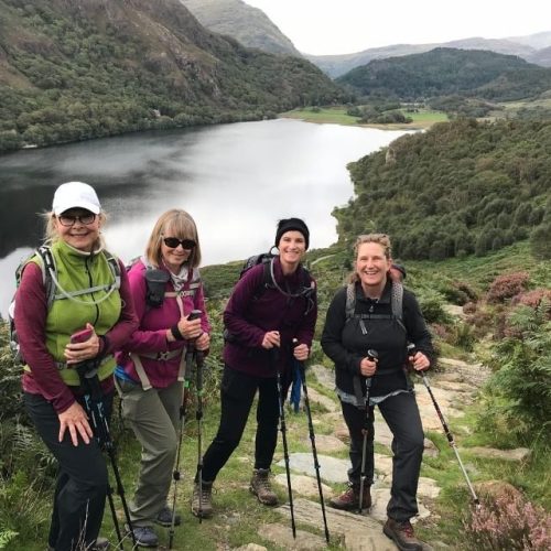 four women hiking in Wales - Adventures in Good Company
