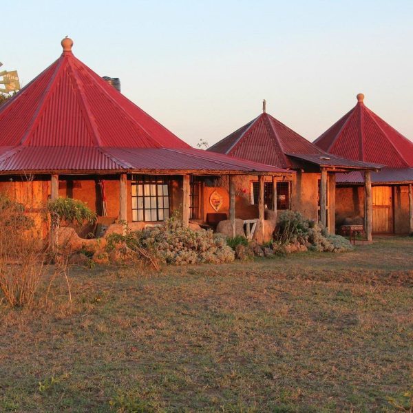 Exterior view of Sandai Farm, guest cottages in Kenya, a safe place for women to stay.