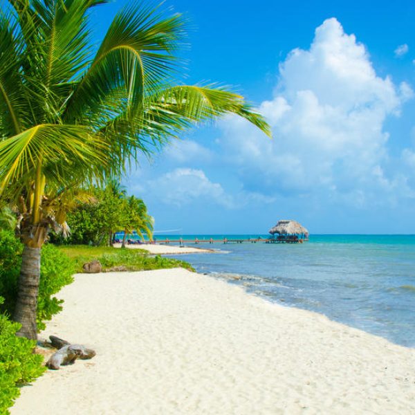 Beach view at Umaya Resort home away from home during the Best of Belize tour.