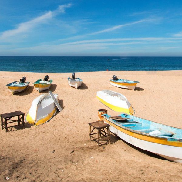 View of the beach at Todos Santos in Baja California.