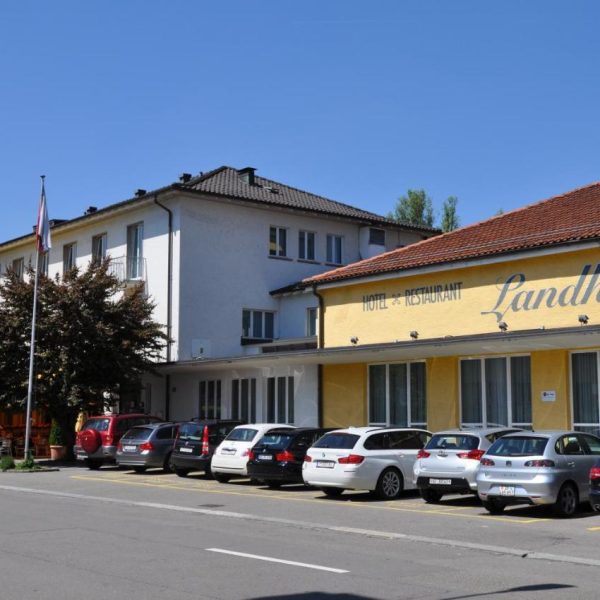 Exterior of Hotel Landhus in Zurich, Switzerland, recommended as a safe place for women to stay.