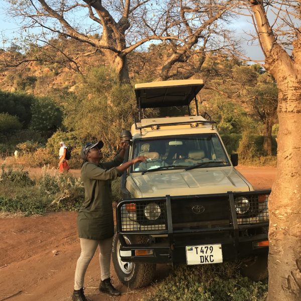Maggie getting ready for a game drive - 7 days Retreat and Safari - Maggie Tours Company