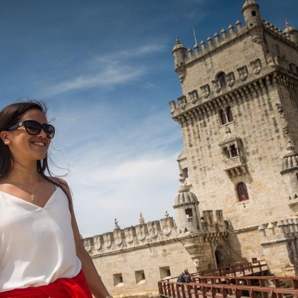 Women by the Belém Tower