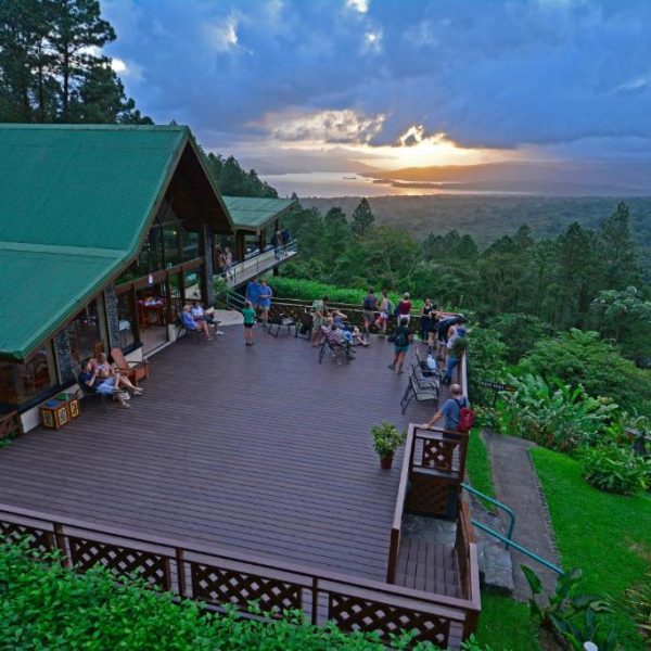 The Arenal Observatory Lodge in La Fortuna, Costa Rica, blends into the mountainside offering unmatched views of the rainforest canopy. It is recommended by JourneyWoman readers as a safe place for women to stay.