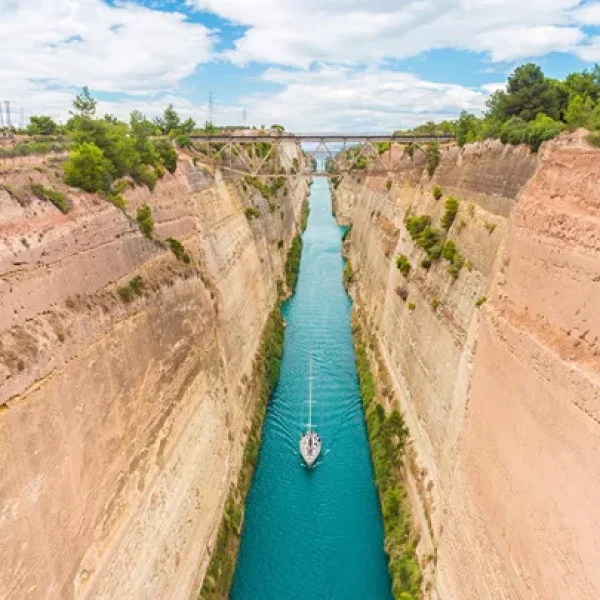 Past the impressive Corinth Canal - Secrets of Greece including Corfu