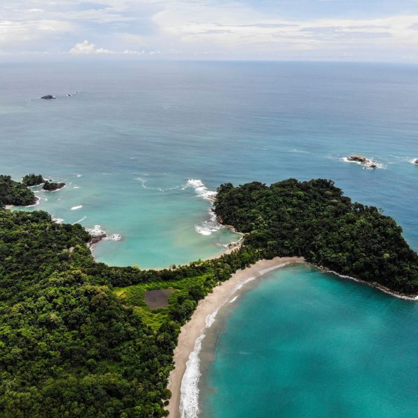 An aerial shot of Manuel Antonio National Park - Costa Rica & the Panama Canal