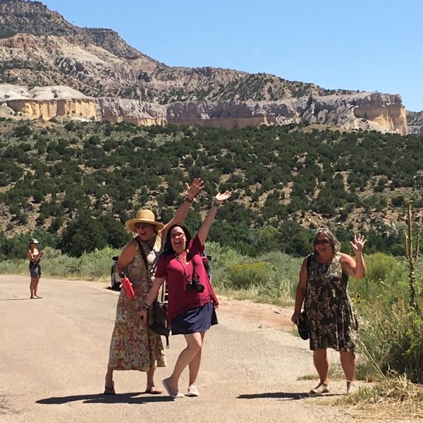 A group of women enjoying a stroll amidst the stunning landscapes of New Mexico - Art & Spirit in New Mexico - Melissa Harris