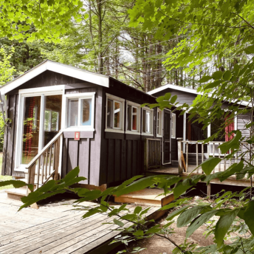 Exterior of one of the cabins at the Muskoka Beer Spa in Torrence, Ontario, recommended as a safe place for women to stay.