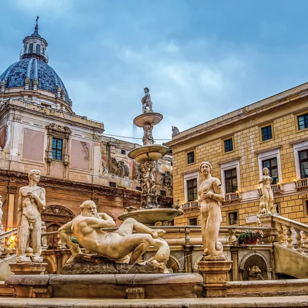A view of the Piazza Pretoria in Palermo, part of the Sicily's Ancient Landscapes and Timeless Traditions tour with Overseas Adventure Travel.