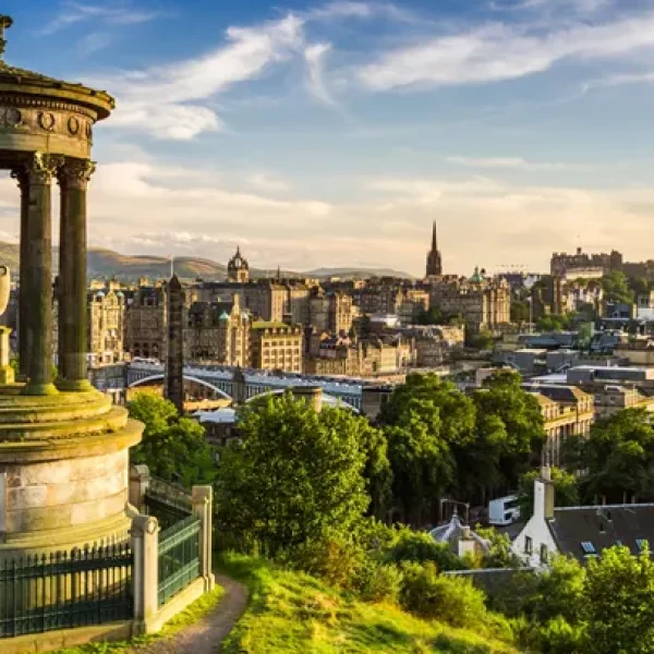 Panoramic view of Edinburgh from Calton Hill, showcasing the city's stunning architecture and natural beauty - SCENIC SCOTLAND, A WOMEN-ONLY TOUR - Insight Vacations