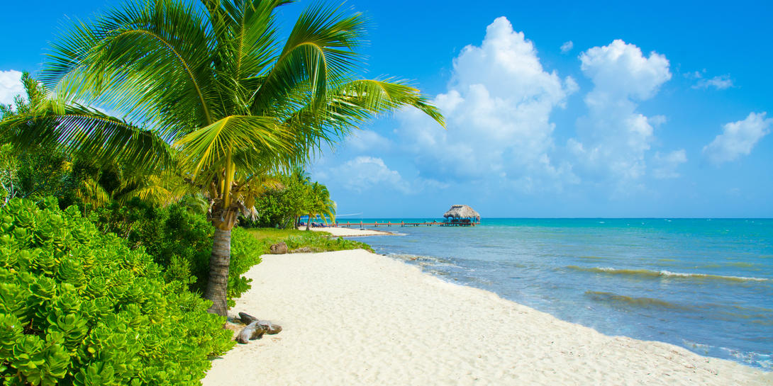 Beach view at Umaya Resort home away from home during the Best of Belize tour.