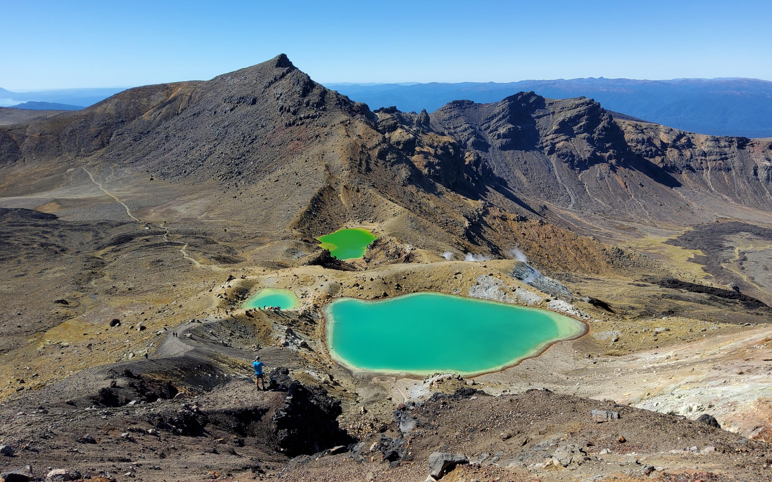 Viw of Emerald Lakes at Tongariro National Park a stop of The Great Northern Toad Trip