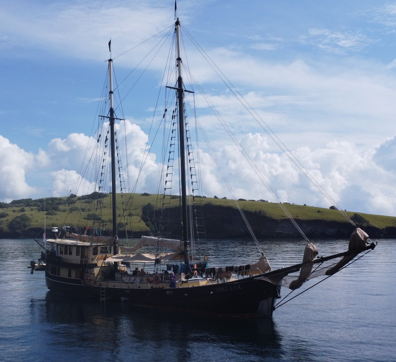 Catamaran for the Liveaboard Scuba Diving trip in Indonesia.