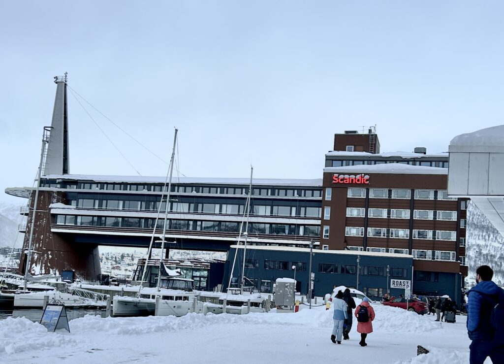 The exterior of the Scandic Ishavshotel in Tromsø, Norway, recently recommended as a safe place for women to stay by a JourneyWoman reader.